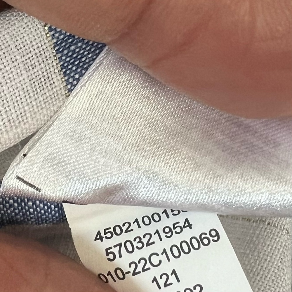 Linen Blue/Wht Stripe Maxi Tunic 3/4 Sleeve Size 8/10 - Picture 9 of 12